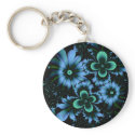 Fractal Night Flowers keychains