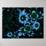 Fractal Night Flowers posters