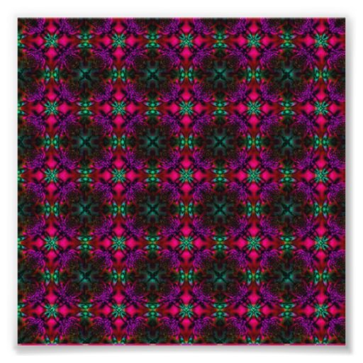 Fractal Pattern pink green purple red Art Photo