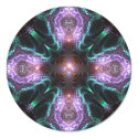 Fractal Purple Cross Sticker