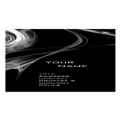 FRACTAL ROSE 3 bright light black and white grey Business Card Template
