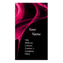 FRACTAL ROSE 3 bright pink black Business Card Templates