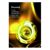 FRACTAL ROSE 4 MONOGRAM bright  yellow brown black Business Card