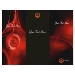 FRACTAL ROSE bright red black 3 fold brochure flyers