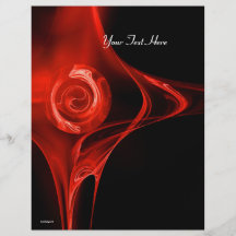 FRACTAL ROSE bright red black Flyer Design