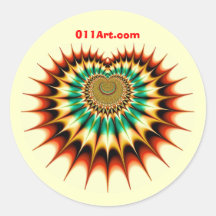 Fractal SX - 011art.com Round Stickers