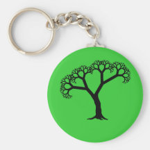 Fractal Tree Black Key Chain
