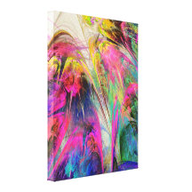 Fractal - Tropical Flowers Gallery Wrapped Canvas