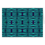 fractal turquoise greeting card
