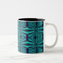 fractal turquoise mug