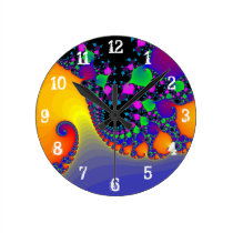 Fractal Vortex: Wall Clock wall clocks