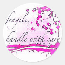 fragile handle with care round stickers