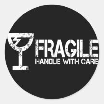 Fragile Round Sticker