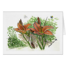 Fragrant lilies greeting card