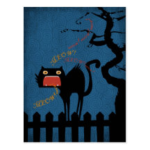 Fraidy Cat Invitation Postcard