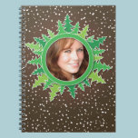 Frame with Christmas Trees on brown bg notebooks
