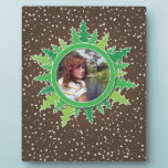 Frame with Christmas Trees on brown bg plaques