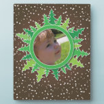 Frame with Christmas Trees on brown bg plaques