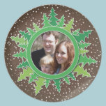 Frame with Christmas Trees on brown bg plates