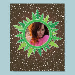 Frame with Christmas Trees on brown bg posters