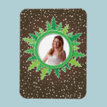 Frame with Christmas Trees on brown bg magnets