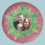 Frame with Christmas Trees on pink bg plates