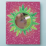 Frame with Christmas Trees on pink bg plaques