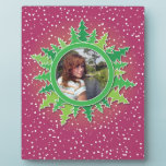 Frame with Christmas Trees on pink bg plaques