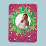 Frame with Christmas Trees on pink bg magnets