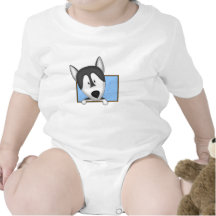 Framed Cartoon Alaskan Malamute Baby Creeper
