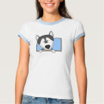 Framed Cartoon Alaskan Malamute T Shirt