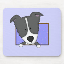 Framed Cartoon Border Collie
