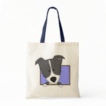 Framed Cartoon Border Collie Tote Bag