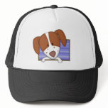Framed Cartoon Brittany Spaniel hats