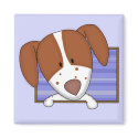 Framed Cartoon Brittany Spaniel Magnet