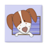 Framed Cartoon Brittany Spaniel Magnet