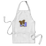 Framed Cartoon Brown Border Collie Aprons