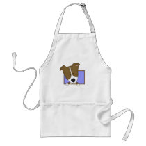 Framed Cartoon Brown Border Collie Aprons