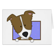 Framed Cartoon Brown Border Collie Card