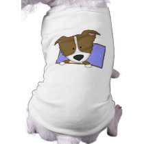 Framed Cartoon Brown Border Collie Dog T-Shirt