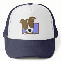 Framed Cartoon Brown Border Collie Hat