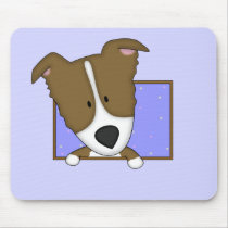Framed Cartoon Brown Border Collie