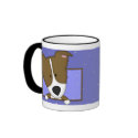 Framed Cartoon Brown Border Collie Mug