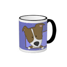 Framed Cartoon Brown Border Collie Mug