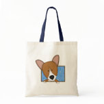 Framed Cartoon Corgi Tote Bag