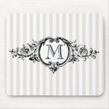 Framed Monogram On Stripes Mouse Mat