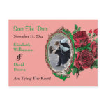 Framed Photo & Roses Save The Date Postcards