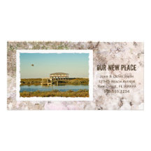 Framed Photograph Custom Beach New Address Customized Photo Card