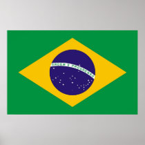 Framed print with Flag of Brazil
