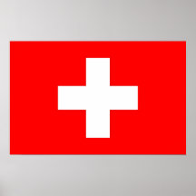 Framed print with Flag of Switzerland